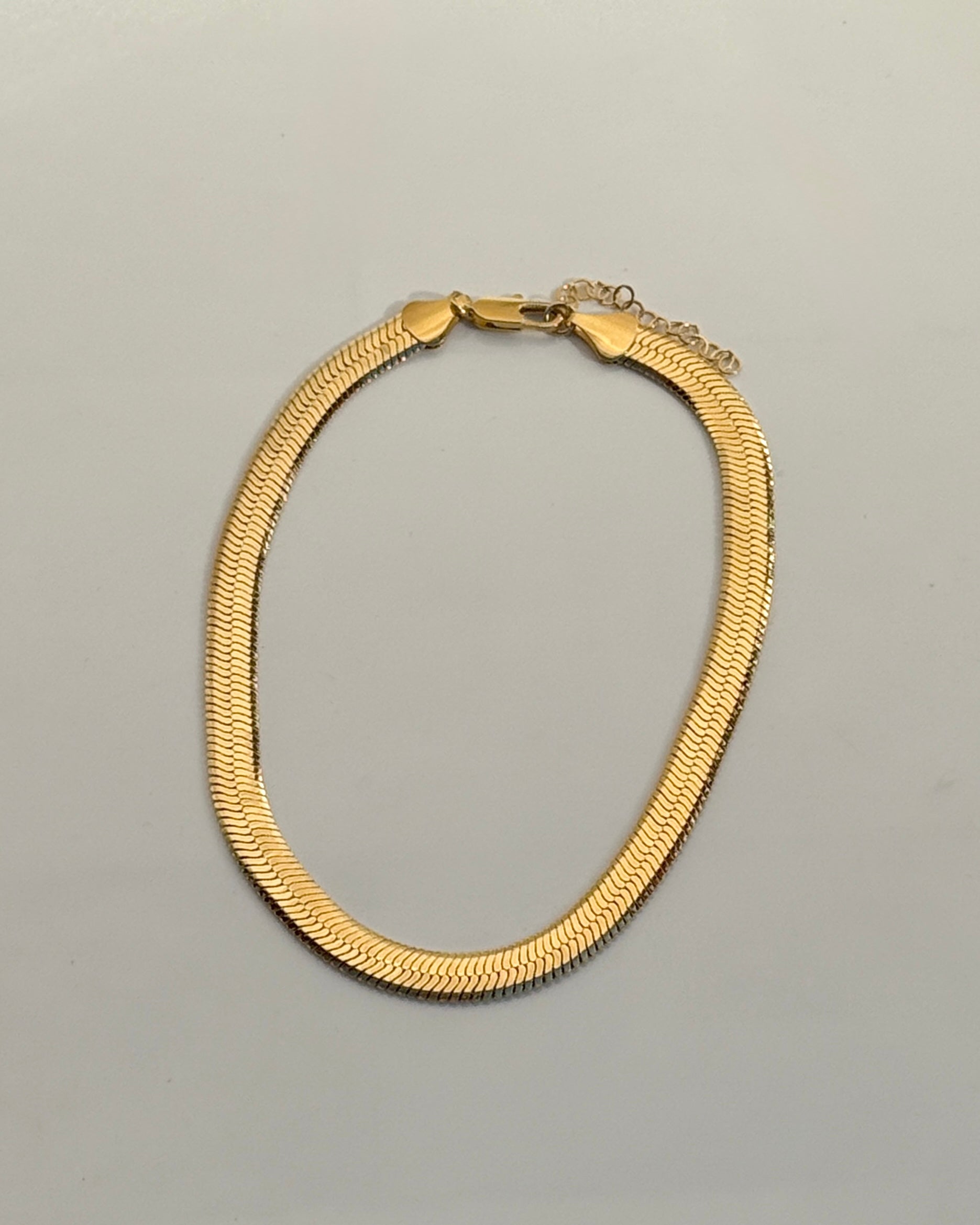 Wide Herringbone Gold Necklace-Jewlery-Paula Rosen-Mercantile Portland