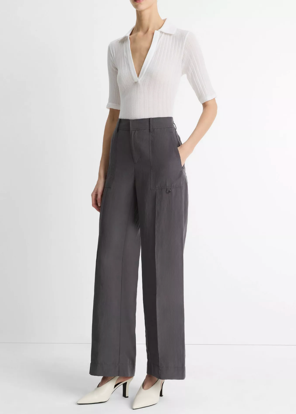Wide-Leg Utility Pant-Clothing-Vince-Iris Slate-00-Mercantile Portland