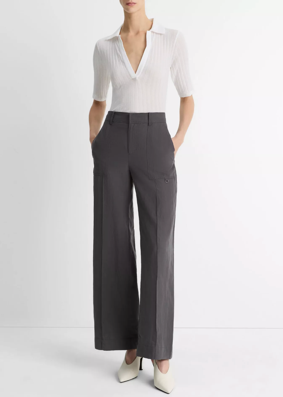 Wide-Leg Utility Pant-Clothing-Vince-Iris Slate-00-Mercantile Portland