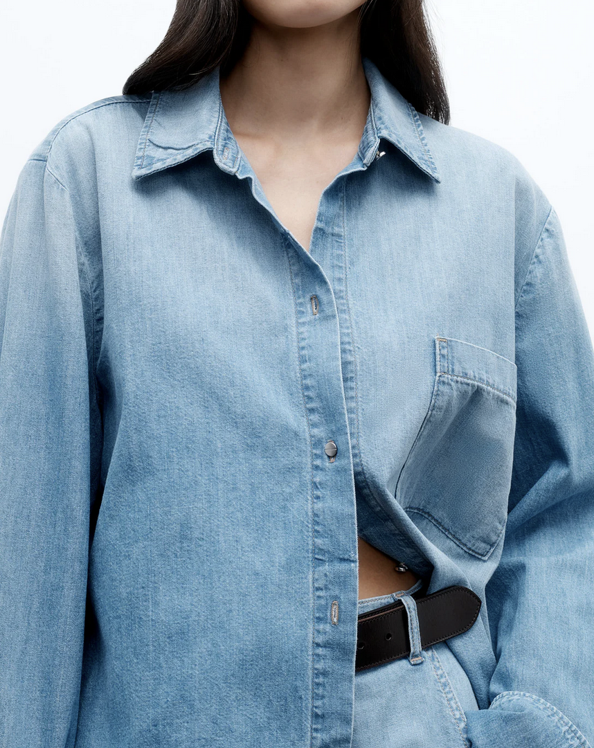 Wilson Top in Denim Shirting-Clothing-TWP-Vintage Wash-XS/S-Mercantile Portland