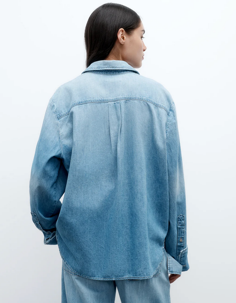 Wilson Top in Denim Shirting-Clothing-TWP-Vintage Wash-XS/S-Mercantile Portland
