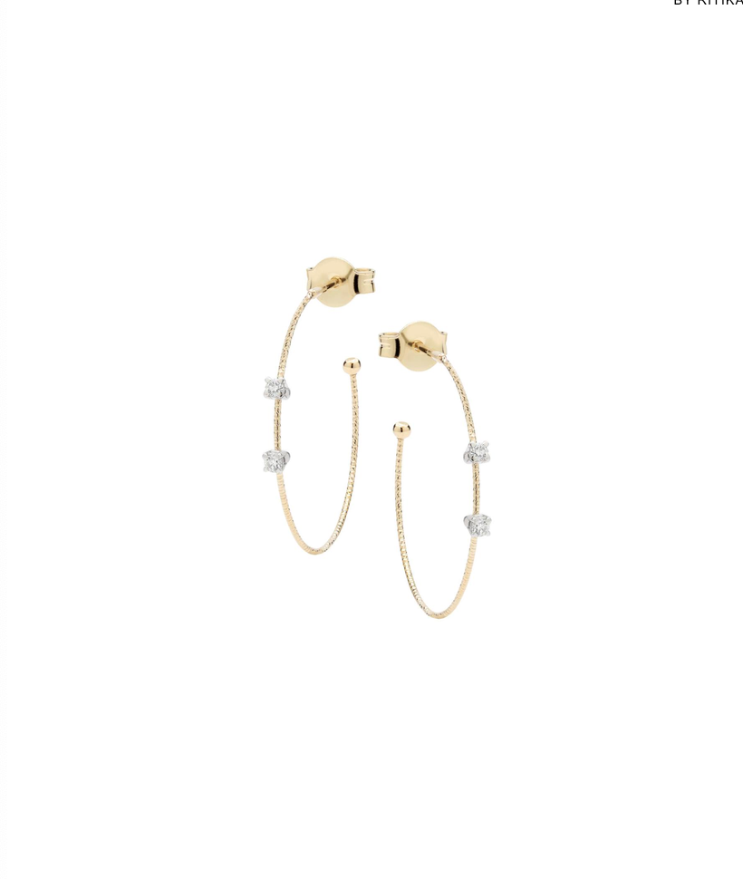 Wire Small Diamond Hoop Earrings-Jewelry-RITIQUE-Yellow Gold-OS-Mercantile Portland