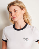 Women's Mon Cheri Ringer Shrunken Tee-Shirts-Sundry-Optic White-XS-Mercantile Portland