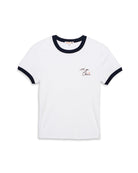 Women's Mon Cheri Ringer Shrunken Tee-Shirts-Sundry-Optic White-XS-Mercantile Portland