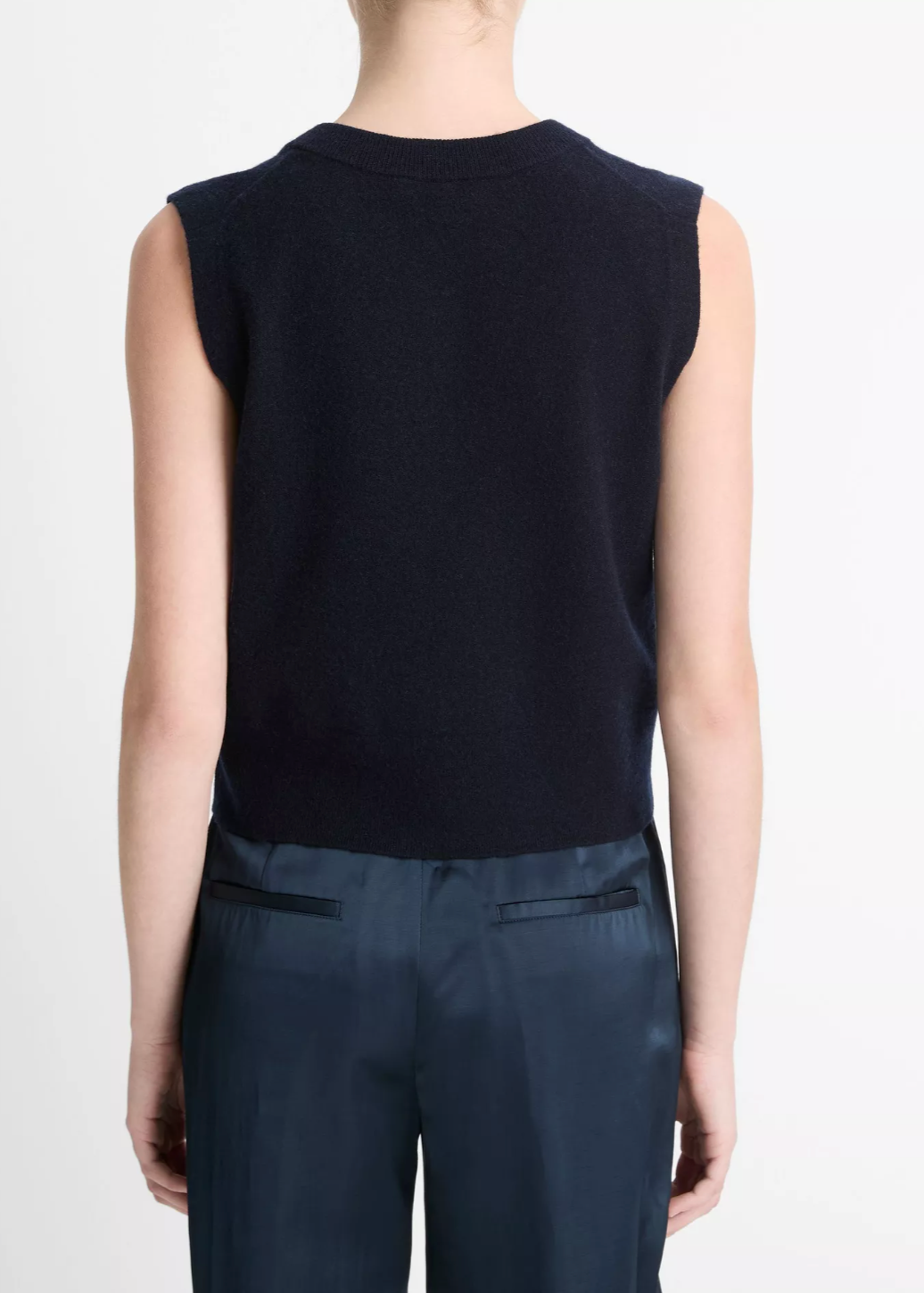 Wool-Blend Henley Crew Neck Shell-Clothing-Vince-Coastal Blue-XXS-Mercantile Portland