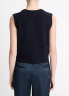 Wool-Blend Henley Crew Neck Shell-Clothing-Vince-Coastal Blue-XXS-Mercantile Portland