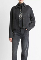 Wool & Cashmere Short Jacket in Charcoal-Jackets-Vince-Charcoal-XS-Mercantile Portland