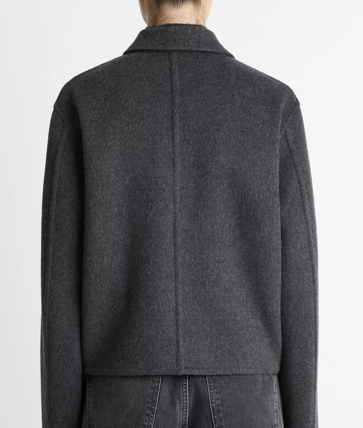 Wool & Cashmere Short Jacket in Charcoal-Jackets-Vince-Charcoal-XS-Mercantile Portland