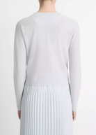 Wool & Cashmere Tipped Half Moon Cardigan-Clothing-Vince-Opal Grey/ Optic White-XXS-Mercantile Portland