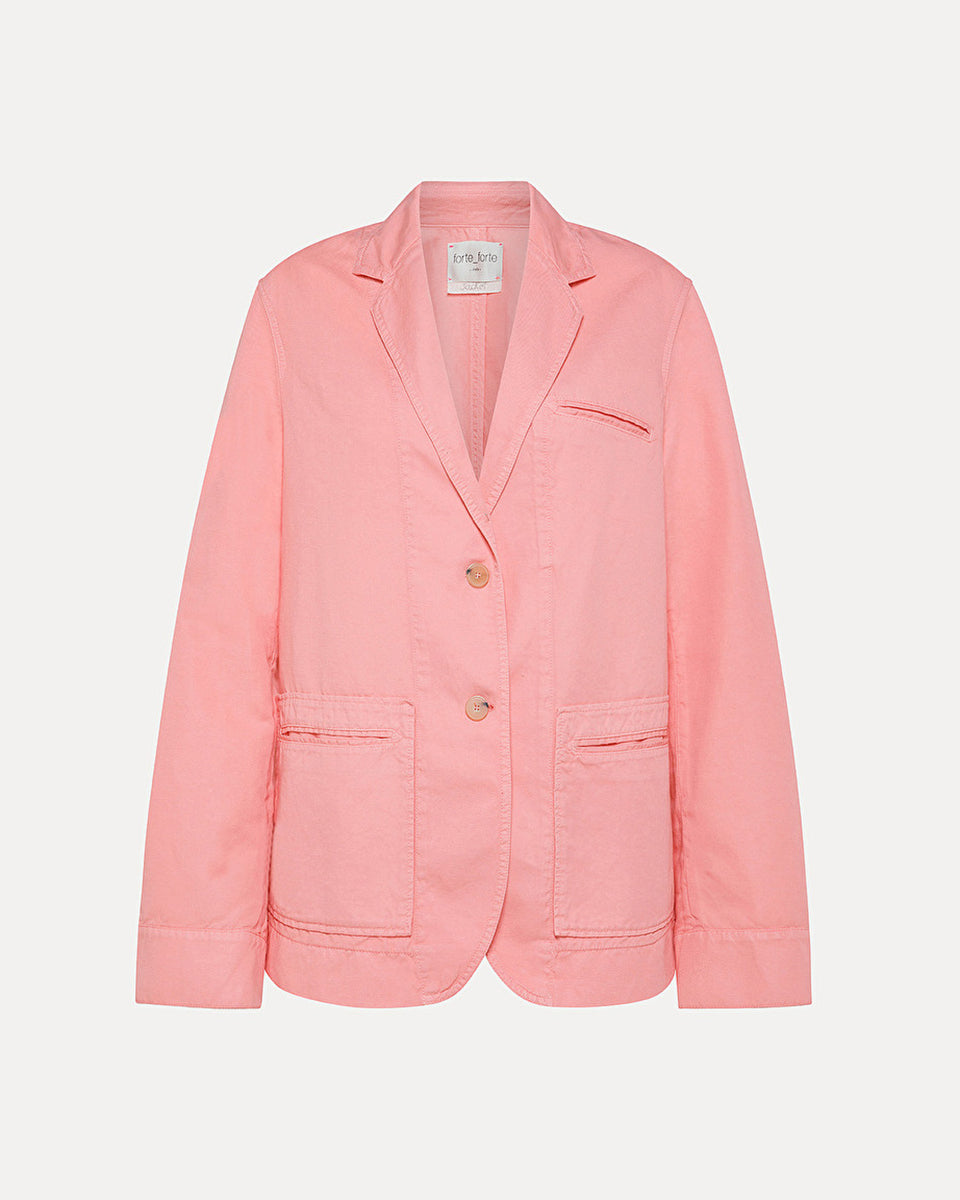 Workwear Jacket in Cotton Gabardine-Jackets-Forte Forte-Rose-0-Mercantile Portland