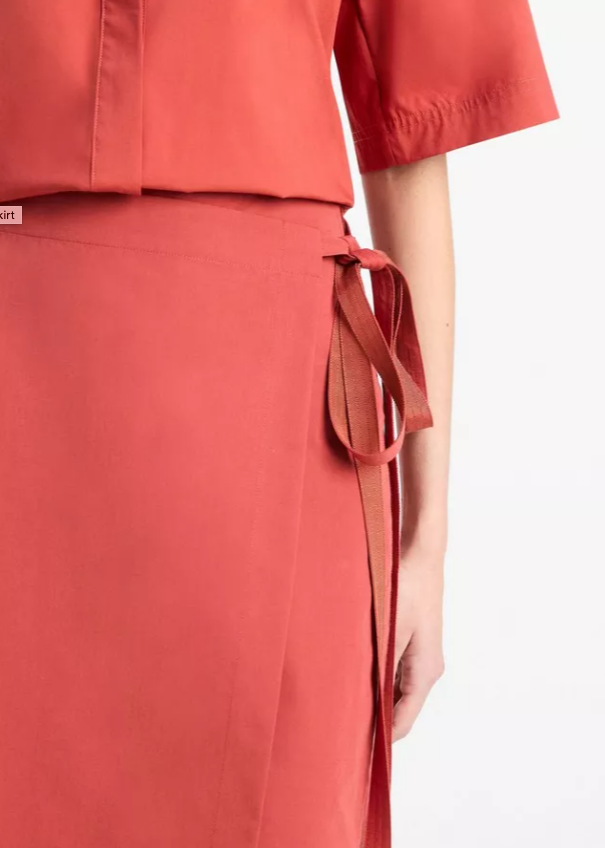 Wrap Straight Skirt-Clothing-Vince-Brick Rose-00-Mercantile Portland
