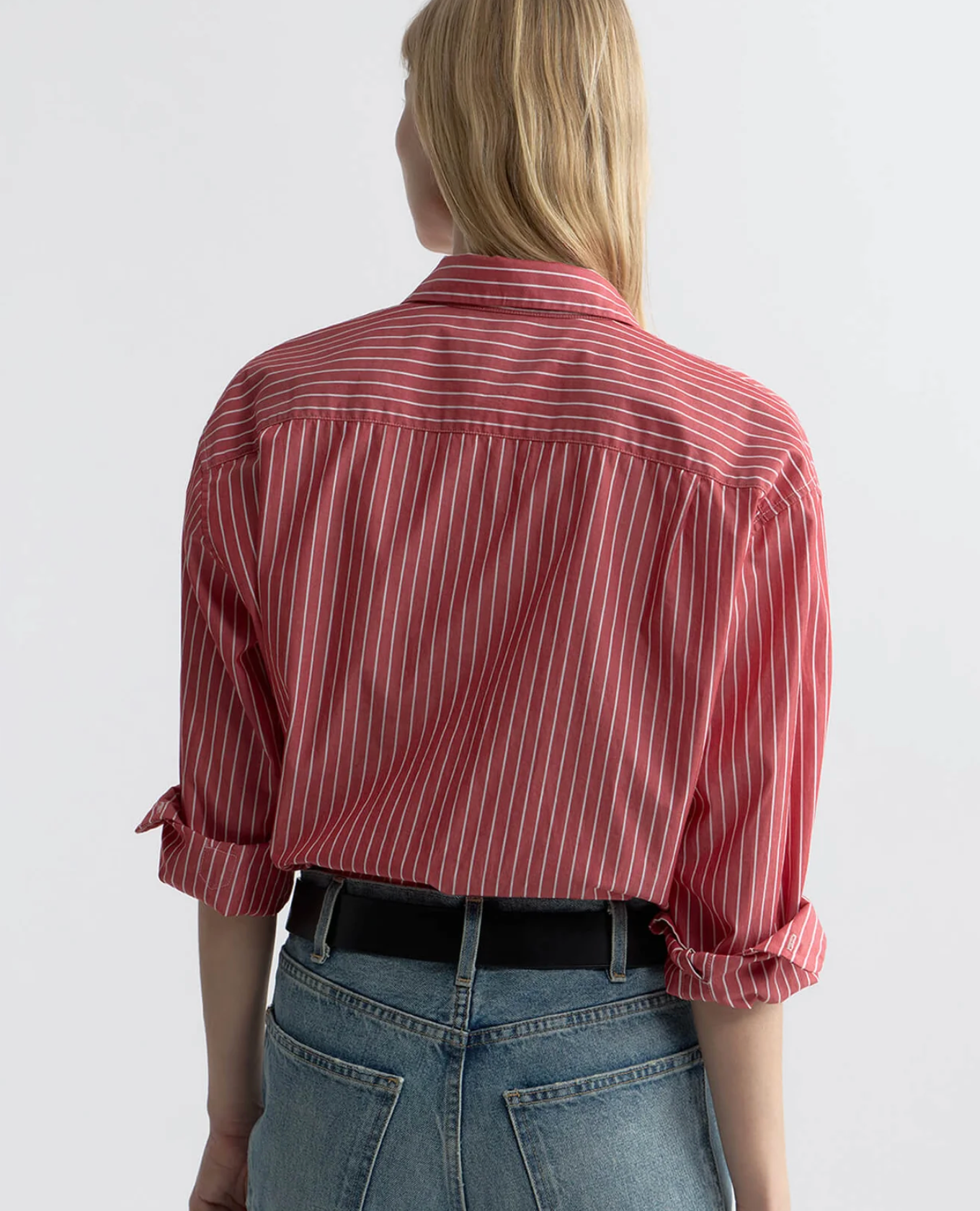 Yorke Striped Cotton Shirt-Shirts-Nili Lotan-Red/White Stripe-XS-Mercantile Portland