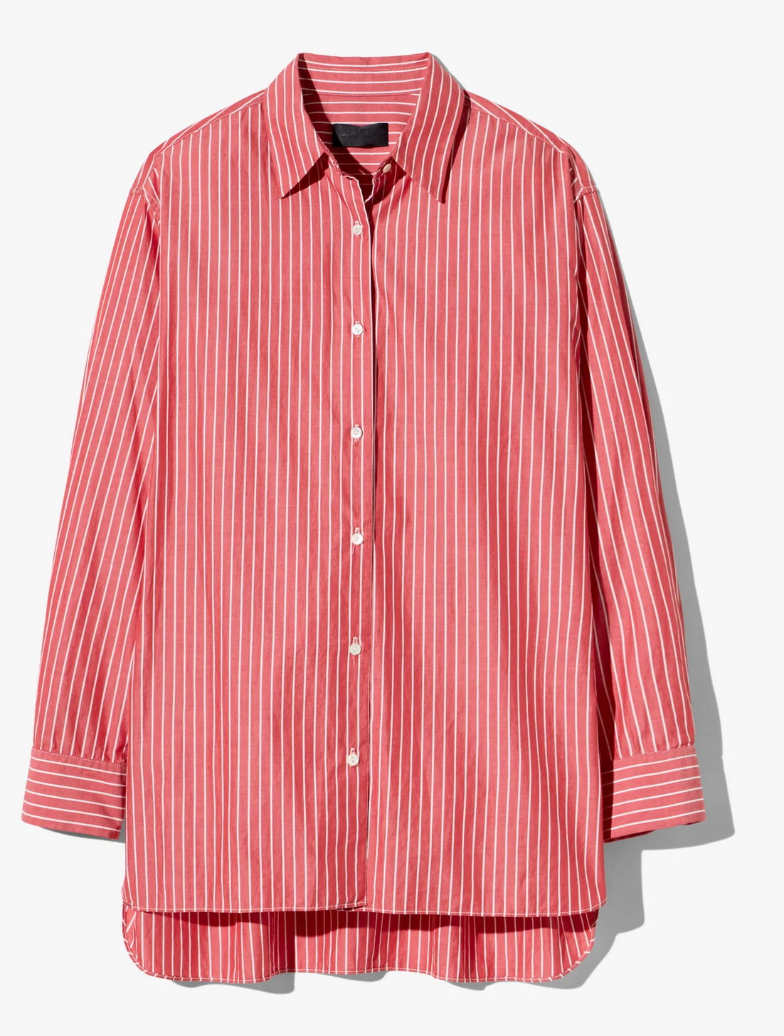 Yorke Striped Cotton Shirt-Shirts-Nili Lotan-Red/White Stripe-XS-Mercantile Portland