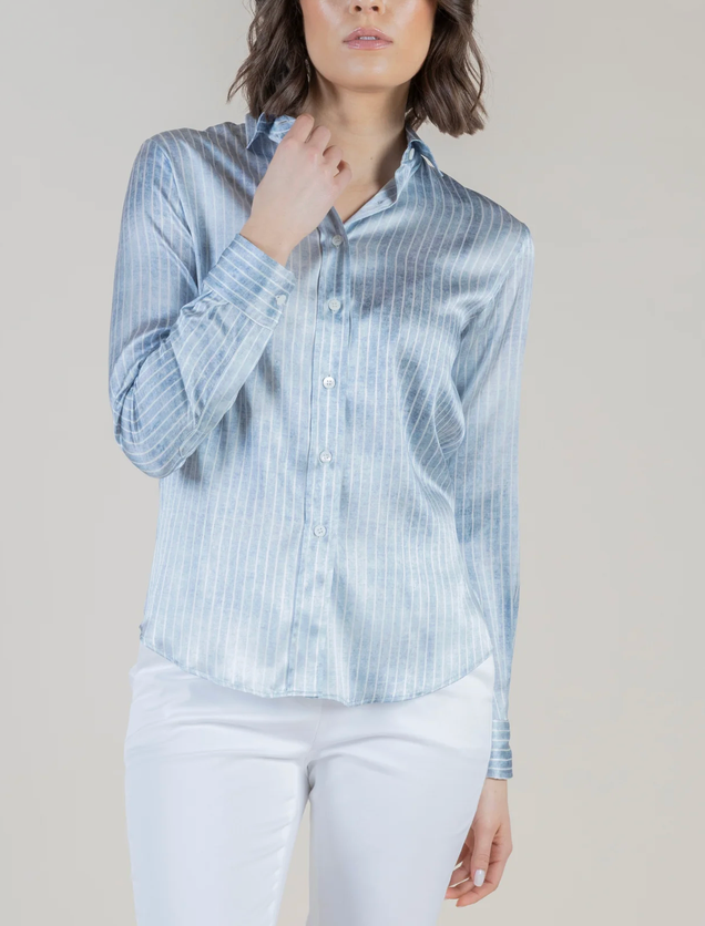 Yuppy Blouse in Denim Stripe-Shirts-Amina Rubinacci-Denim-38-Mercantile Portland