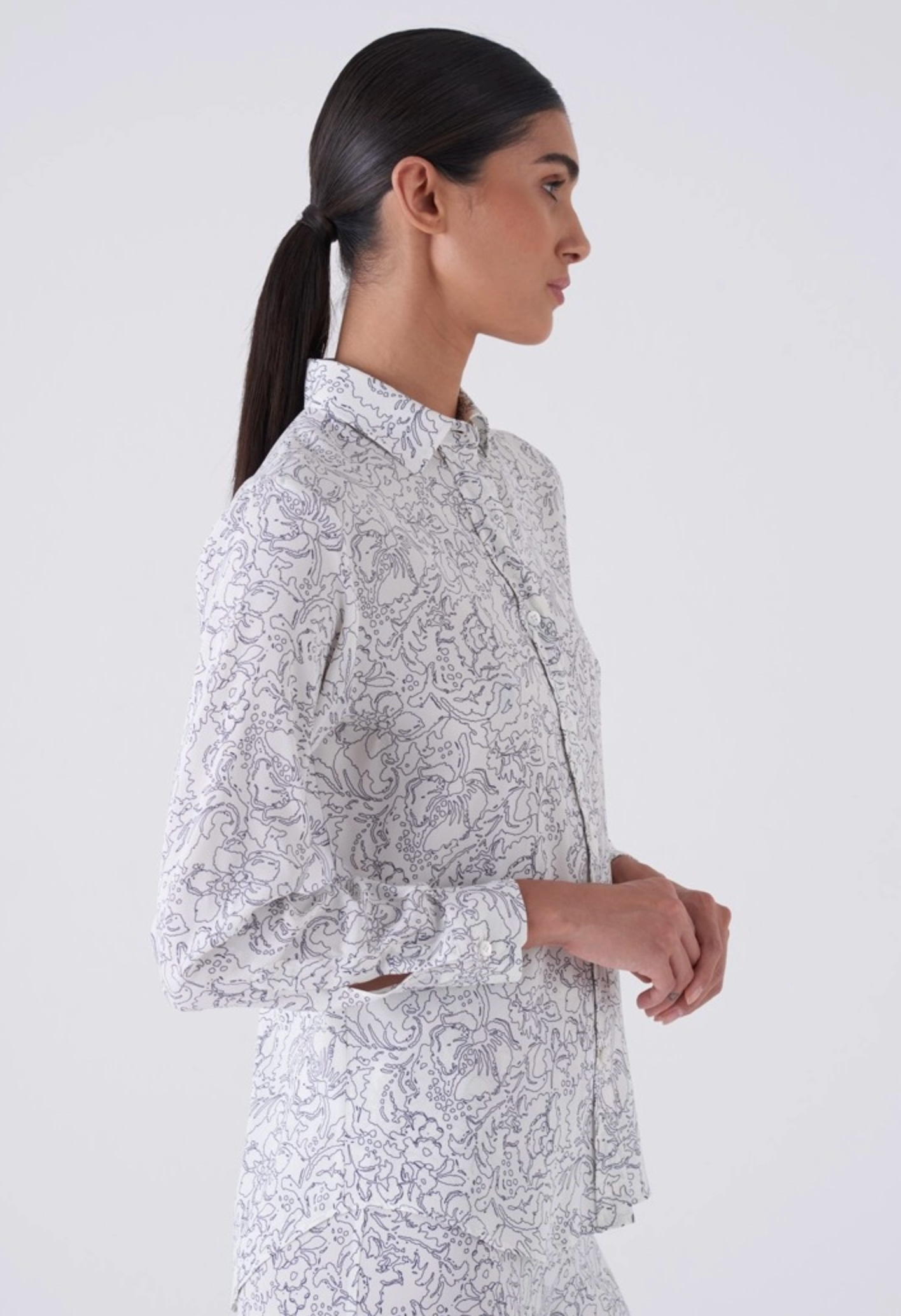Yuppy RF-Clothing-Amina Rubinacci-Navy White Floral-40-Mercantile Portland