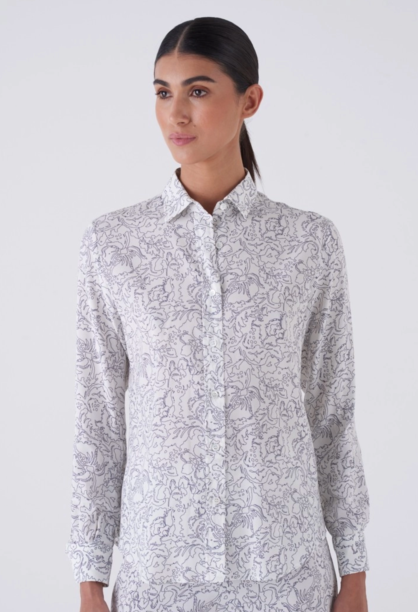 Yuppy RF-Clothing-Amina Rubinacci-Navy White Floral-40-Mercantile Portland