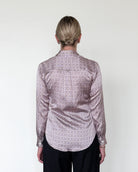 Yuppy RP Silk Stretch Houndstooth Blouse-Clothing-Amina Rubinacci-Blue Houndstooth-34-Mercantile Portland