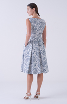 Zimbawe Cotton Dress-Clothing-Amina Rubinacci-Bianco Denim-42-Mercantile Portland