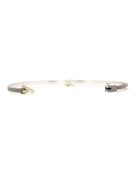 Zoe Lux 2.5mm Sterling Silver and Yellow Gold, Black and White Diamond Bangle-Accessories-Rene Escobar-Mercantile Portland