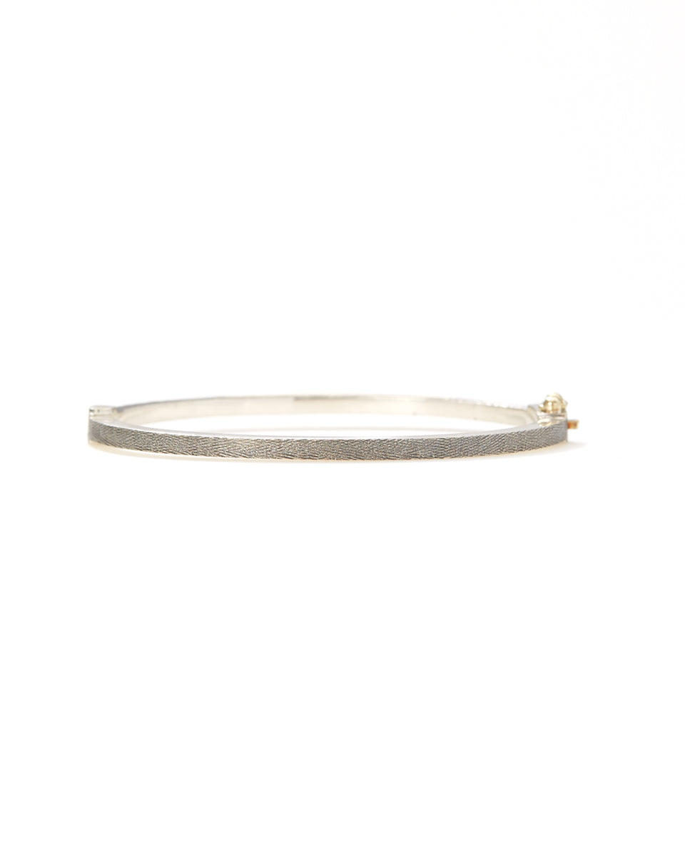 Zoe Lux 2.5mm Sterling Silver and Yellow Gold, Black and White Diamond Bangle-Accessories-Rene Escobar-Mercantile Portland