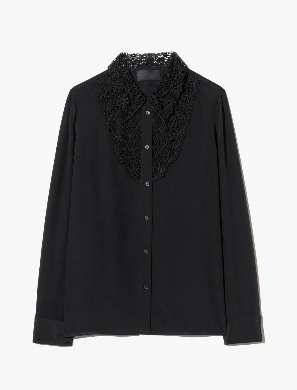 Zola Lace Silk Shirt-Shirts-Nili Lotan-Black-XS-Mercantile Portland