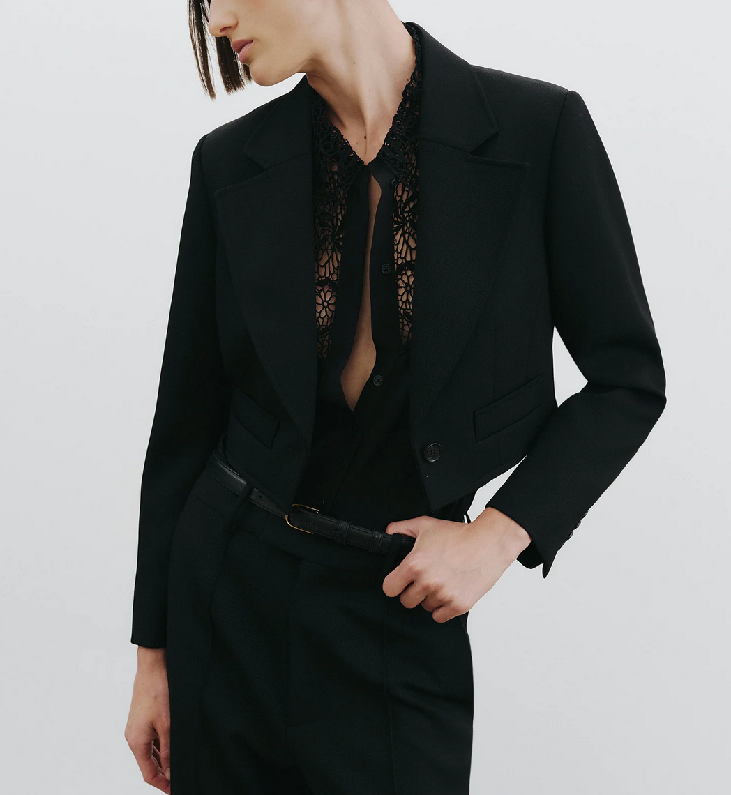 Zola Lace Silk Shirt-Shirts-Nili Lotan-Black-XS-Mercantile Portland