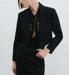 Zola Lace Silk Shirt-Shirts-Nili Lotan-Black-XS-Mercantile Portland