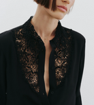 Zola Lace Silk Shirt-Shirts-Nili Lotan-Black-XS-Mercantile Portland