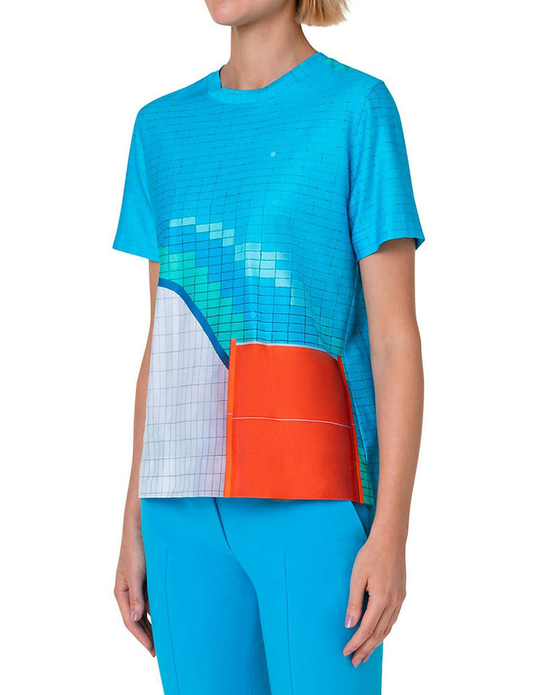 Pool Print Cotton Tee-Akris Punto-Mercantile Portland