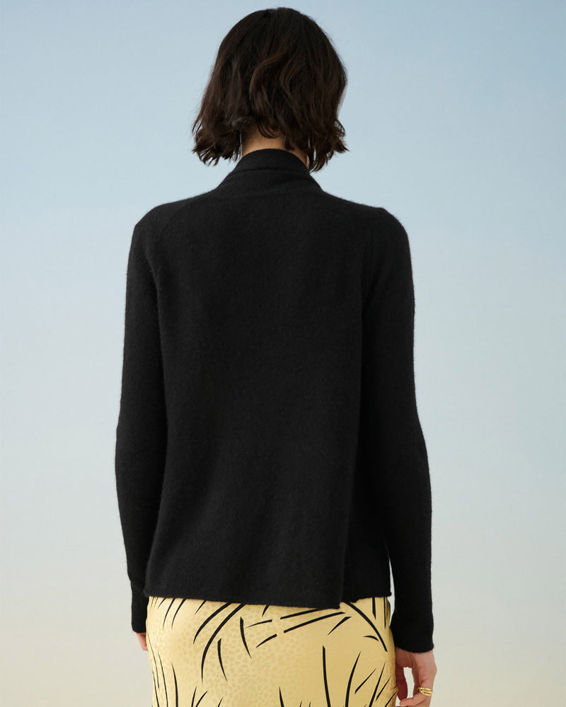 Essential Cashmere Mini Trapeze Cardigan-White + Warren-Mercantile Portland