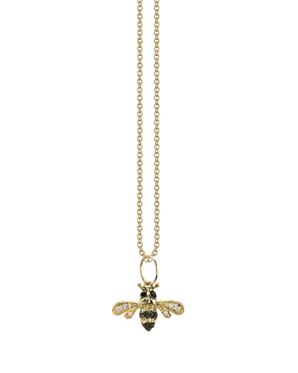 Diamond Small Bee Charm Necklace-Sydney Evan-Mercantile Portland