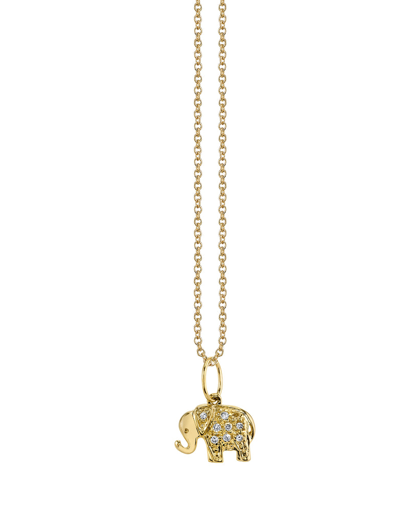 Diamond Small Elephant Charm Necklace-Sydney Evan-Mercantile Portland