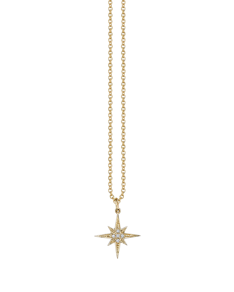 Diamond Starburst Charm Necklace-Sydney Evan-Mercantile Portland