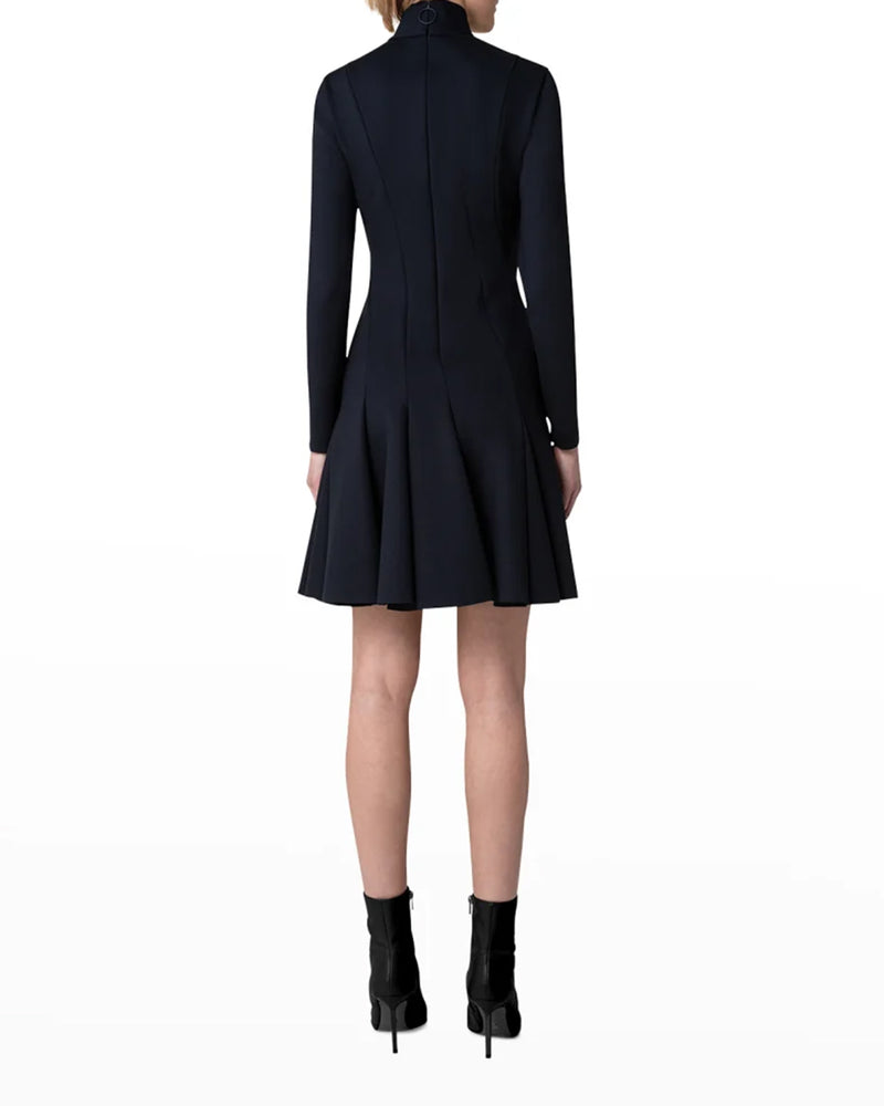 Neoprene Twisted Seam Mini A-Line Dress-Akris Punto-Mercantile Portland