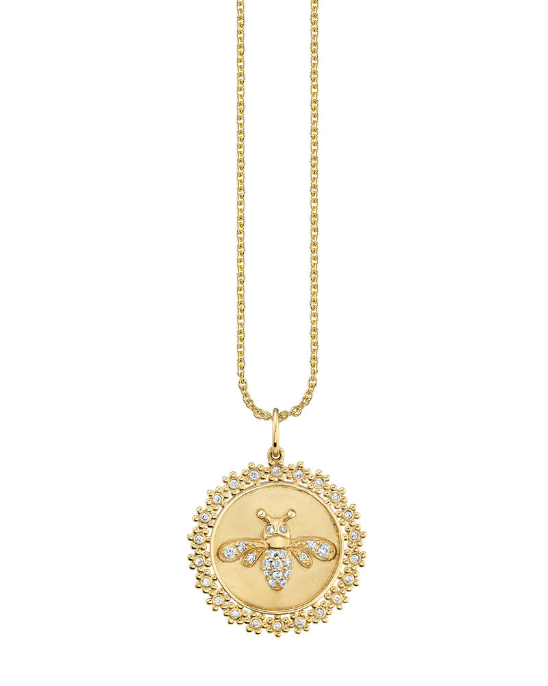 Bee Coin Pendant Necklace-Sydney Evan-Mercantile Portland