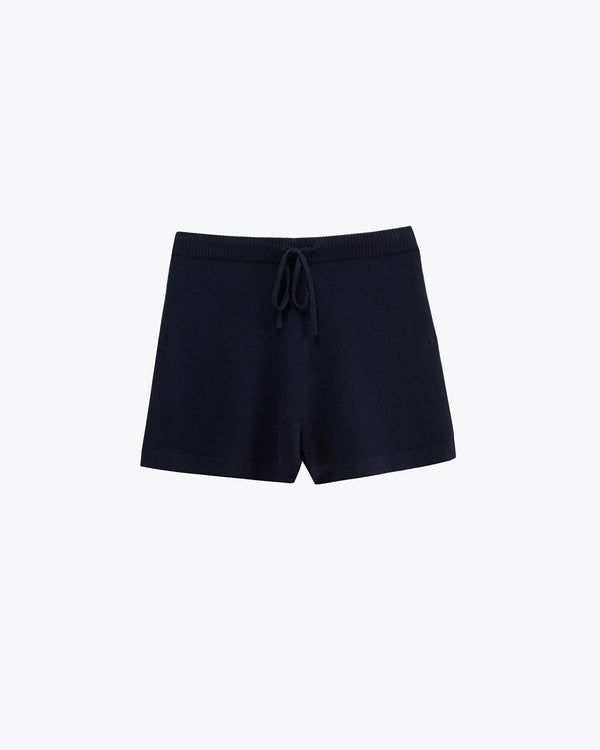 Navy Cotton-Cashmere Shorts-Chinti & Parker-Mercantile Portland