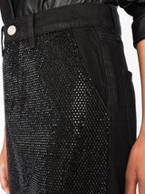 Le Mini Rhinestone Skirt in Noir Glitz-Frame-Mercantile Portland