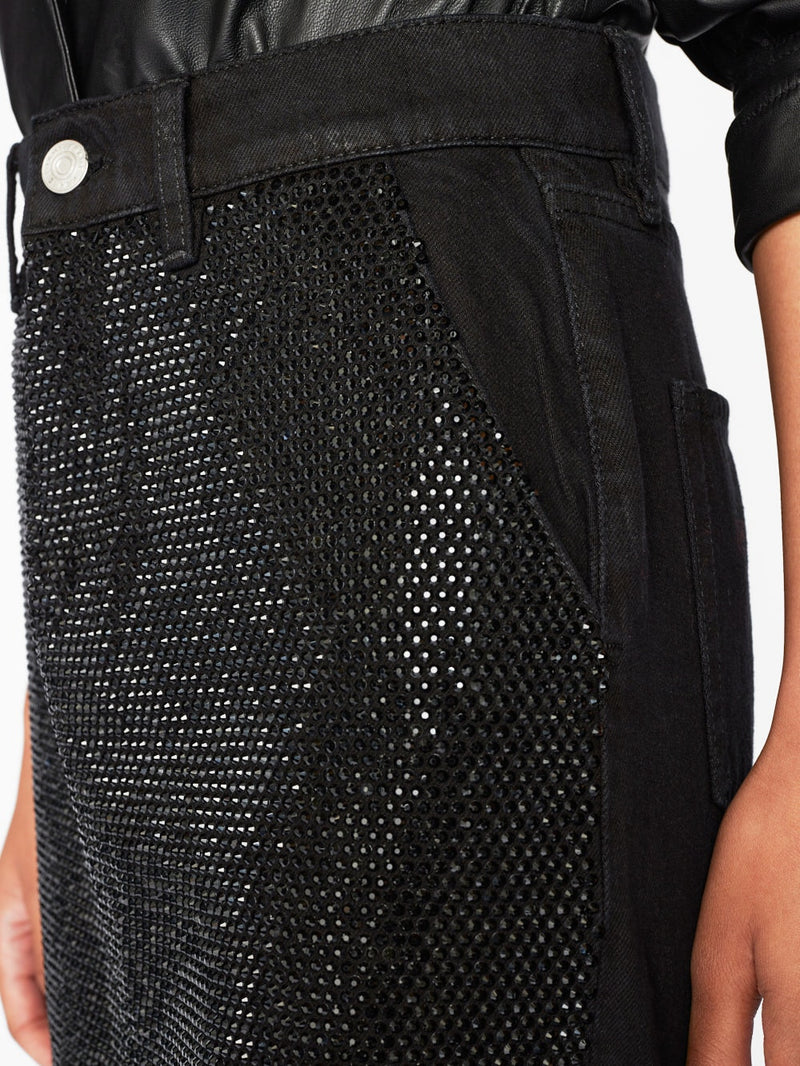 Le Mini Rhinestone Skirt in Noir Glitz-Frame-Mercantile Portland