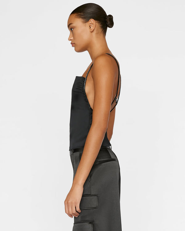 Beaded Strap Cami in Noir-Frame-Mercantile Portland