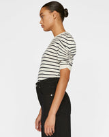 Ruched Sleeve Sweater in Off White Multi-Frame-Mercantile Portland