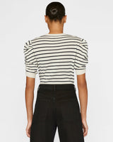 Ruched Sleeve Sweater in Off White Multi-Frame-Mercantile Portland