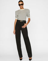 Ruched Sleeve Sweater in Off White Multi-Frame-Mercantile Portland