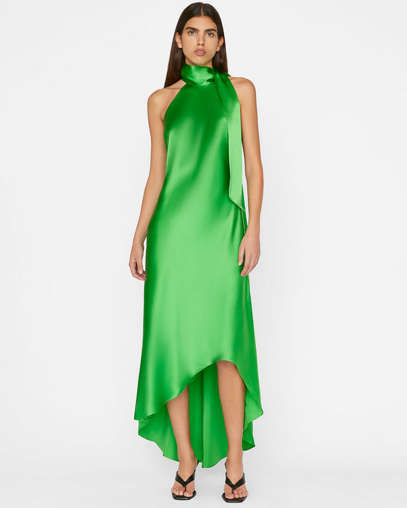 Draped Neck-Tie Halter Dress-Frame-Mercantile Portland