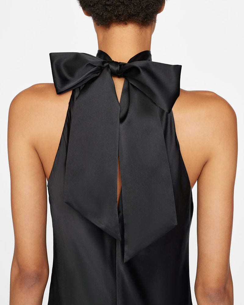 Draped Neck-Tie Halter Dress-Frame-Mercantile Portland