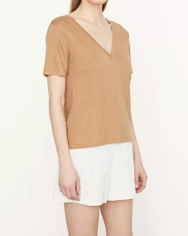 Linen V-Neck T-Shirt-Vince-Mercantile Portland