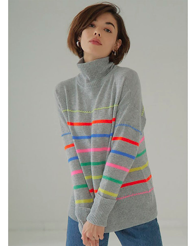 Breton Stripe Mock Neck-Autumn Cashmere-Mercantile Portland