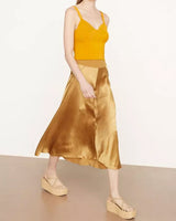 Rib-Trim Raw-Edge Skirt-Vince-Mercantile Portland