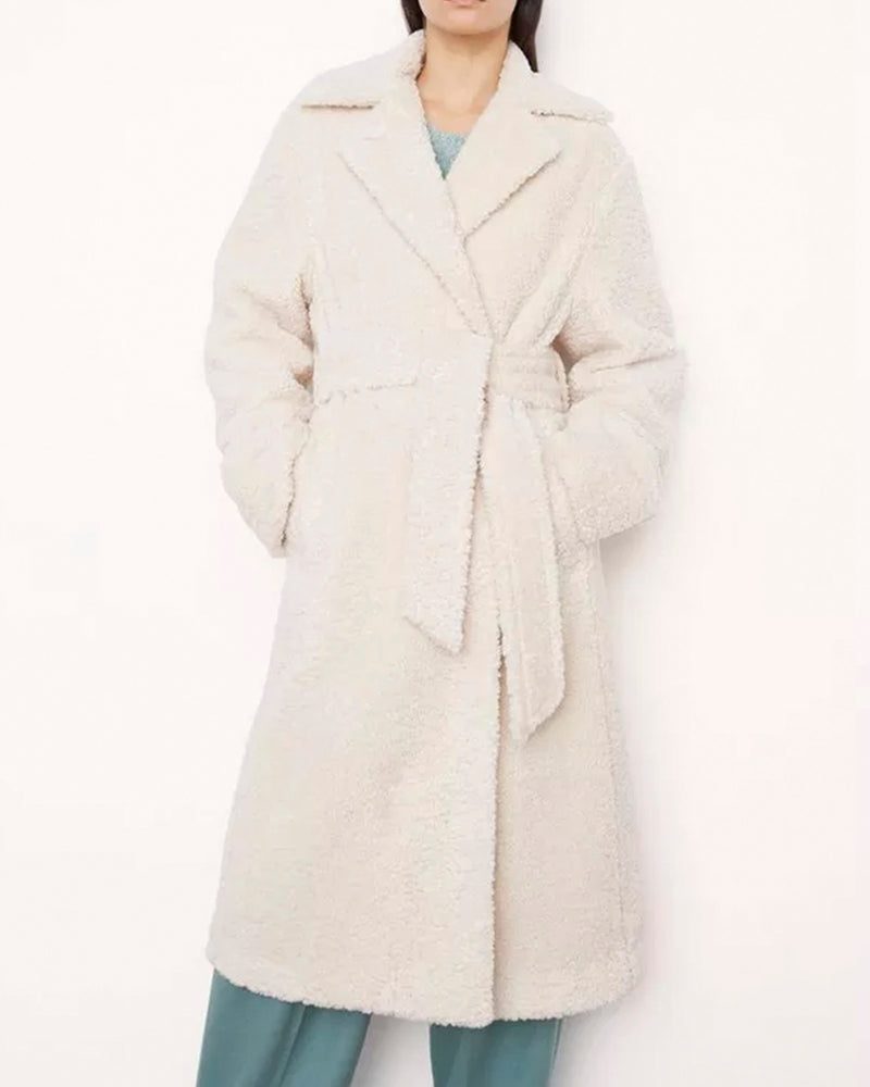 Textured Faux Fur Coat-Vince-Mercantile Portland