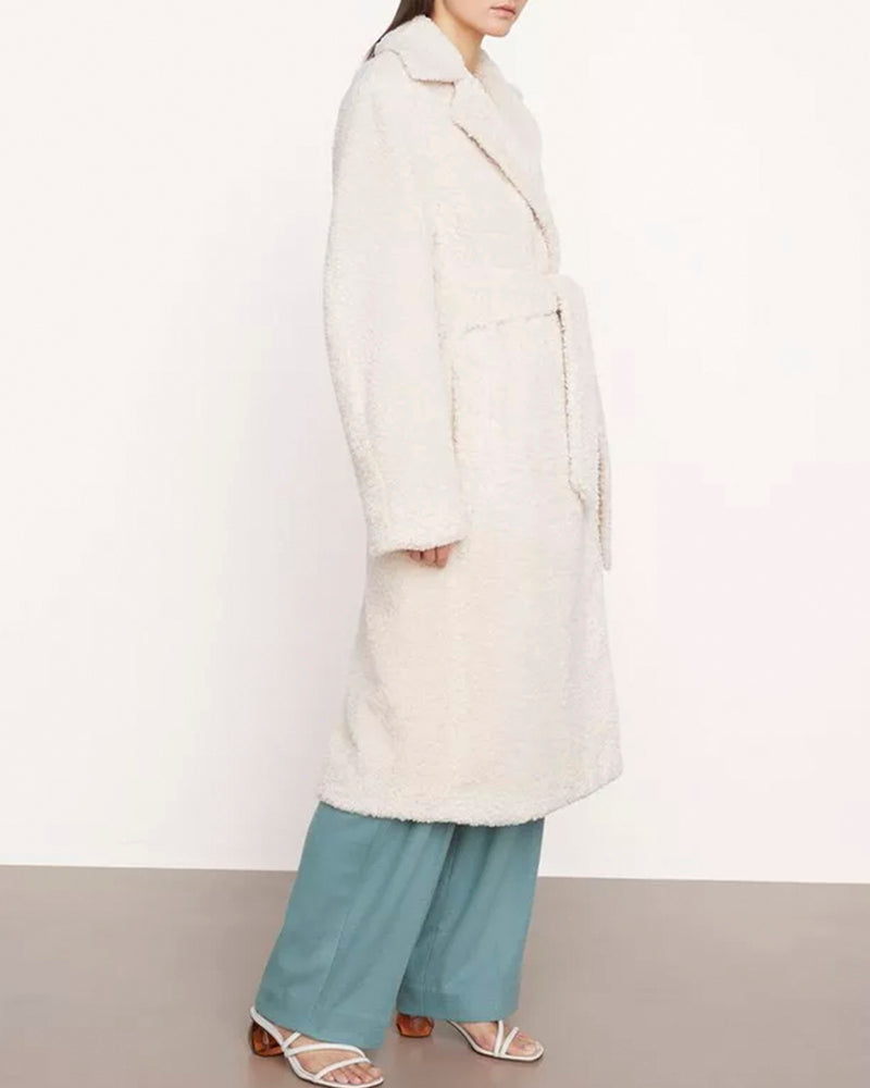 Textured Faux Fur Coat-Vince-Mercantile Portland