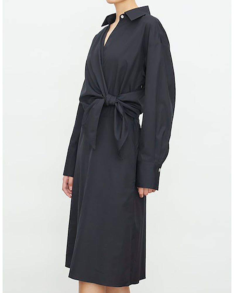 Long Sleeve Wrap Shirt Dress-Vince-Mercantile Portland